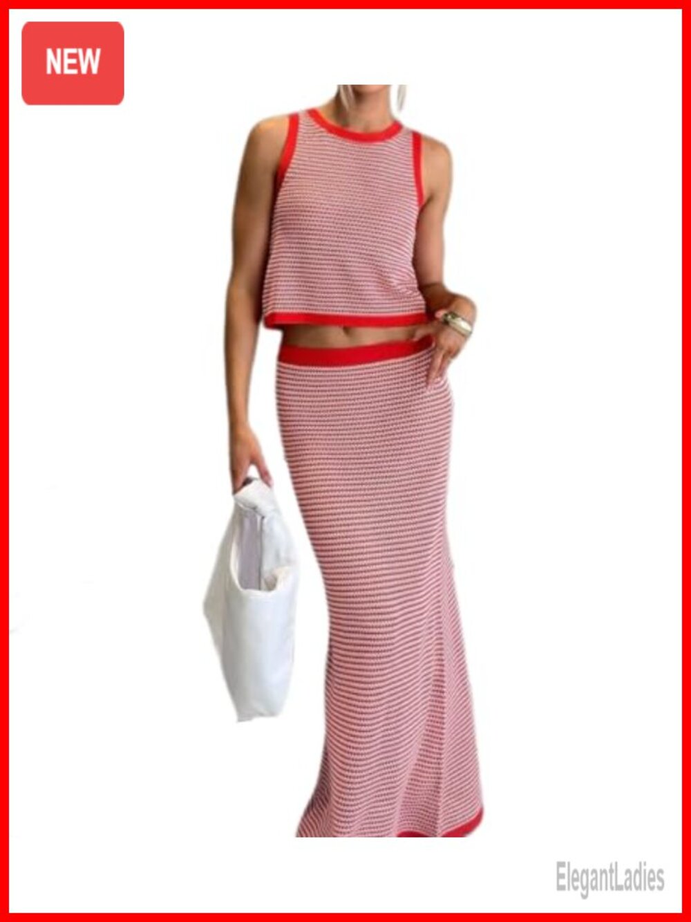 Womens Two Piece Skirt Set Sleeveless Tank Top Maxi Skirt Summer Outfit